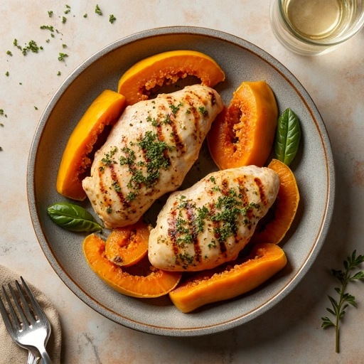 Garlic Herb Grilled Chicken with Butternut Squash