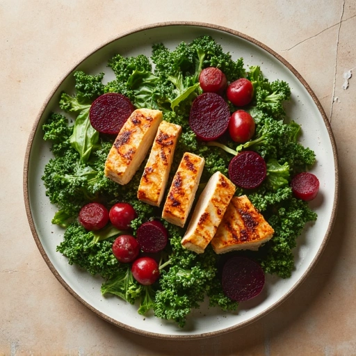 Kale and Beet Salad with Grilled Chicken