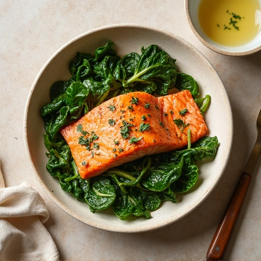 Baked Salmon with Swiss Chard