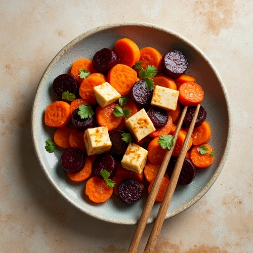 Beet and Carrot Stir-Fry with Tofu