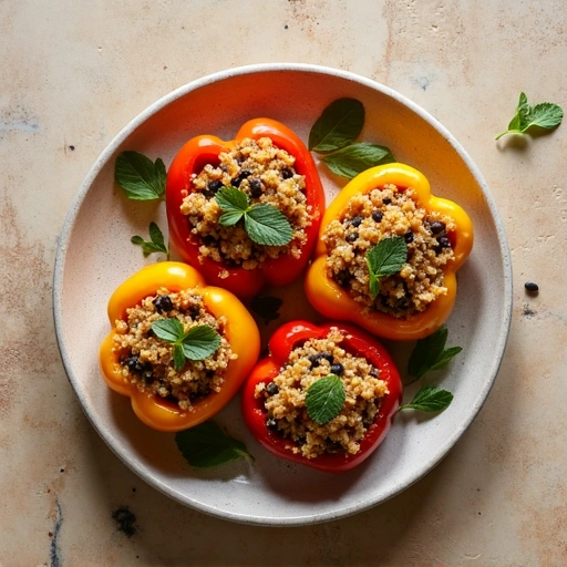 Stuffed Bell Peppers with Quinoa and Black Beans