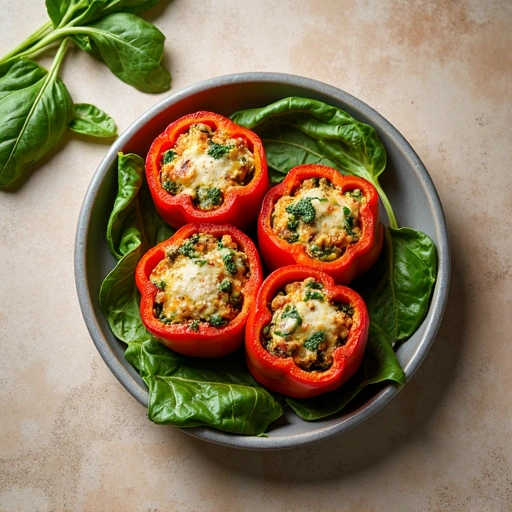Stuffed Bell Peppers with Swiss Chard