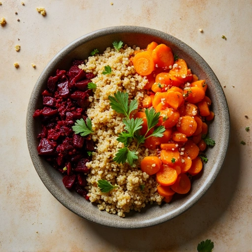 Roasted Beet and Carrot Quinoa Bowl