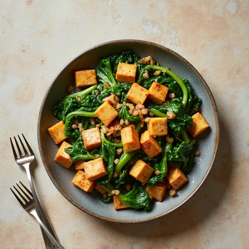 Chard and Sweet Onion Stir-Fry with Tofu
