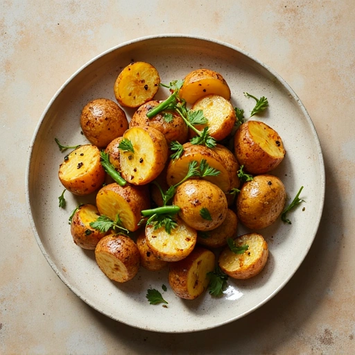Roasted New Potatoes with Dragon Tongue Beans