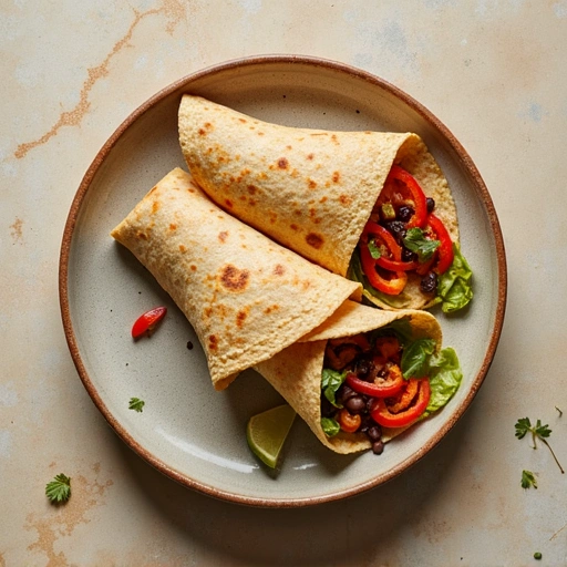 Sweet Pepper and Black Bean Wrap