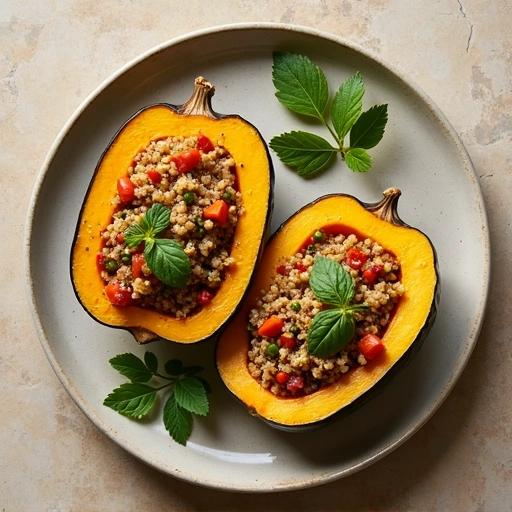 Stuffed Acorn Squash with Quinoa and Vegetables