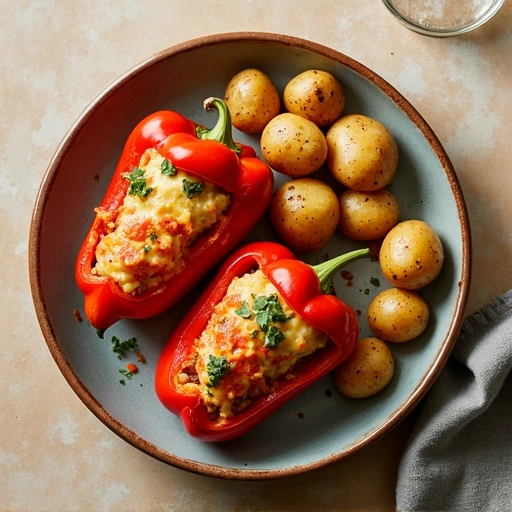 Stuffed Bell Peppers with New Potatoes
